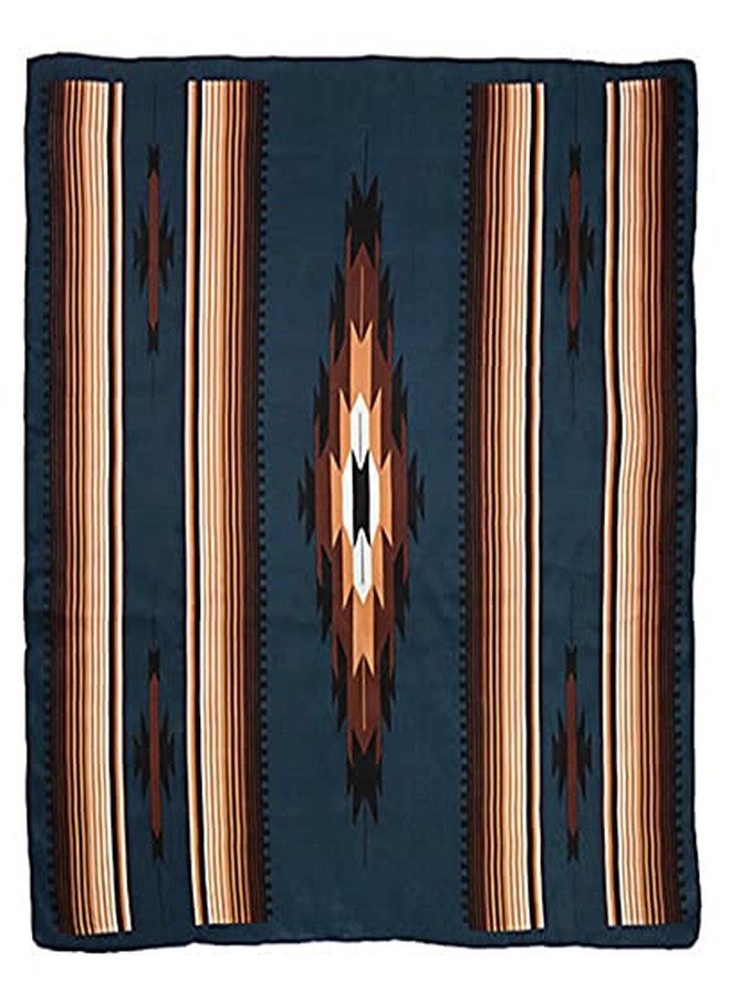 Wyoming Traders وشاح وباندانا حريري 100% من Wyoming Traders Aztec Cowboy Wild Rag، ألوان متعددة، 34.5 بوصة (أزرق مخضر/بني فاتح) - Image 2